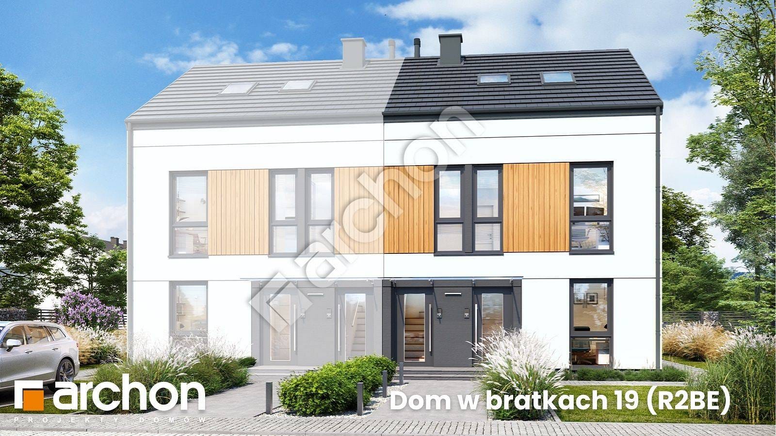 Dom w bratkach 19 (R2BE) – nowoczesny dom dwurodzinny do zabudowy bliźniaczej – idealny wybór do celów inwestycyjnych